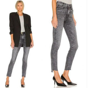 MOTHER The Stunner Ankle Fray Skinny Jeans Train Stops 32